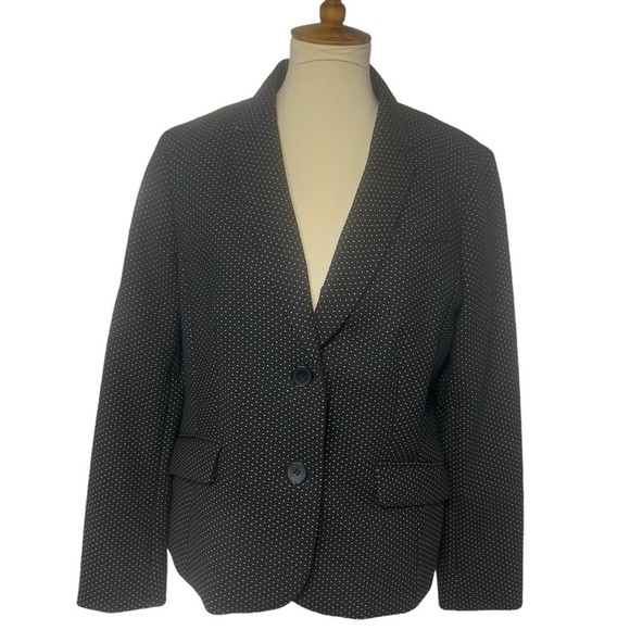 Talbots Black Blazer with small white dots. Size 12 in GUC - Picture 1 of 9